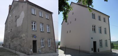 Kamienica przy ul. Wodnej 8 w Gniewie - przed i po rewitalizacji